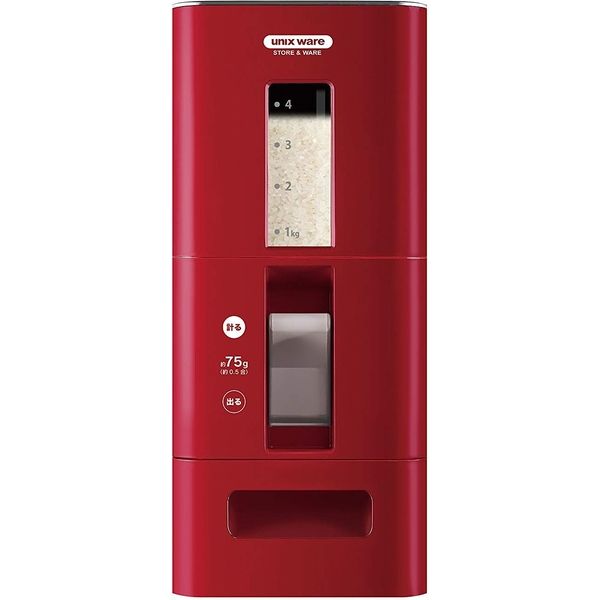 アスベル S計量米びつ6kg レッド 7527（直送品） - アスクル