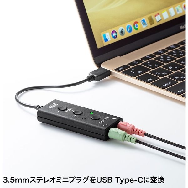 サンワサプライ USBオーディオ変換アダプタ（TypeC） MM-ADUSBTC1 1個