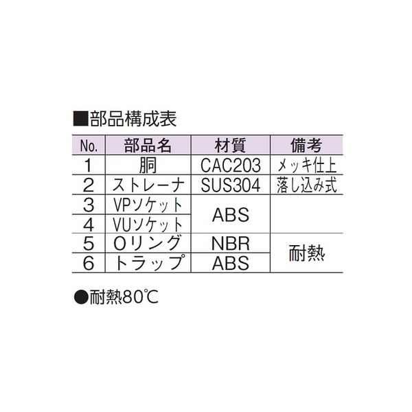 アウス スーパートラップ付角目皿VP・VU兼用（D-ZL付） DZL-STDK-PU