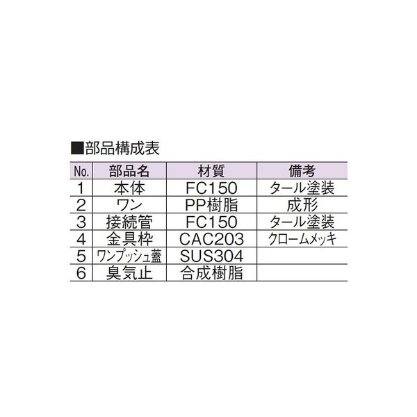 アウス 防水用床排水トラップ掃除口（内部目皿付） D-5B-3CO（直送品