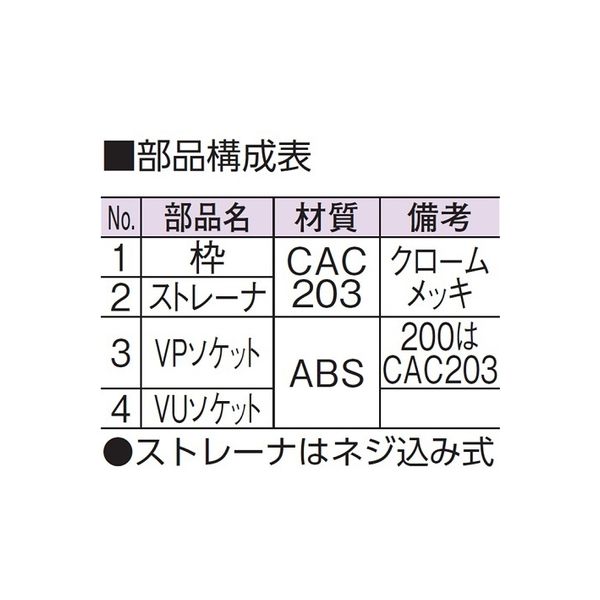 アウス 排水目皿（VP・VU兼用） D-3V-PU-N 150（直送品） - アスクル