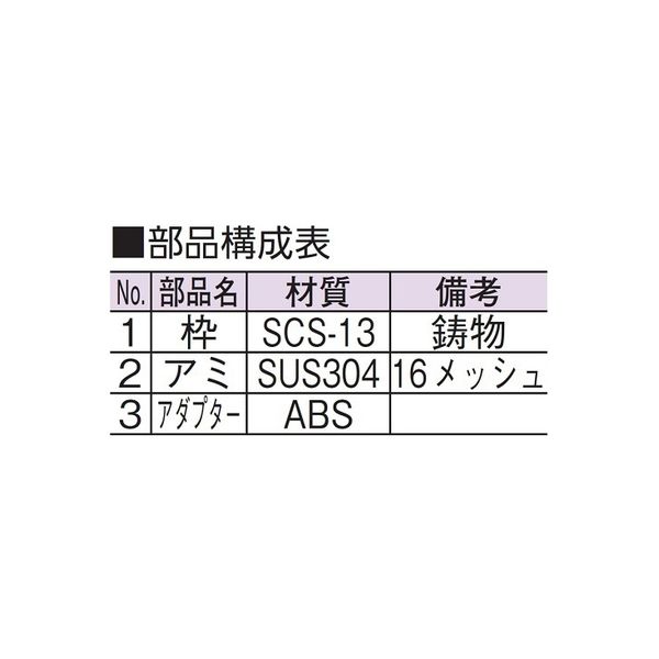 アウス ステンレス製防虫目皿（VP・VU兼用） D-3BVS-PU 75（直送品