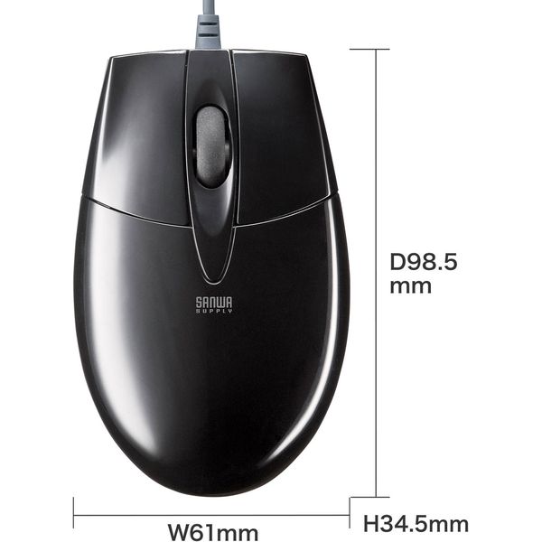 サンワサプライ 有線ブルーLEDマウス(USB-PS/2変換アダプタ付き