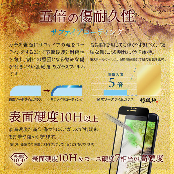iPhone SE (第3世代/第2世代) ガラスフィルム 液晶保護フィルム 超凰神 ...