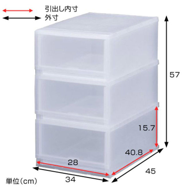 伸和 積み重ね収納ボックス/プラスト FR3403 1セット（4個）（直送品