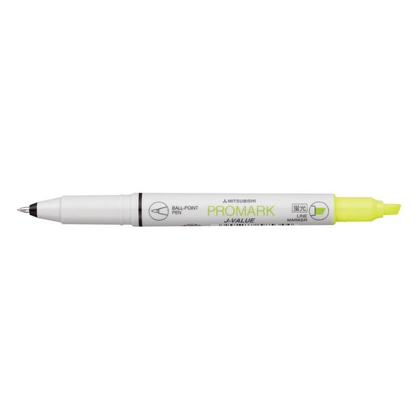 三菱鉛筆 ボールペン付き蛍光ペン プロマーク 黄 PB105T.2 1本 - アスクル