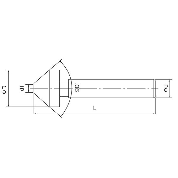 プラス工具製作所 3枚刃面取りカッター 90°S軸 ノンコート 3CS （PM3S165） 16.5X90XS（直送品） - アスクル