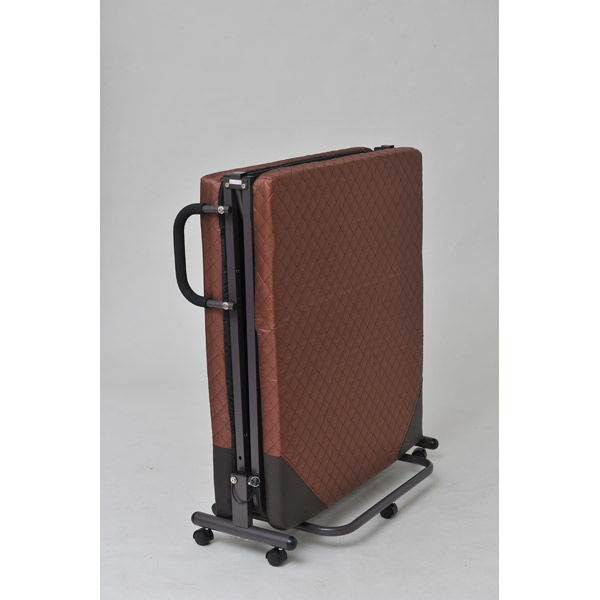 谷村実業 シンプル折り畳みベッド ブラウン 3423000453 1台（直送品