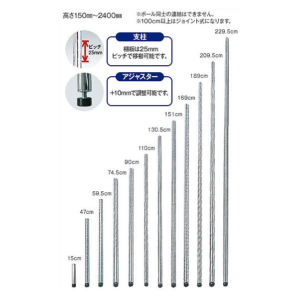 スチールラック（パイプ直径25mm） - スチールラック・メタルラック