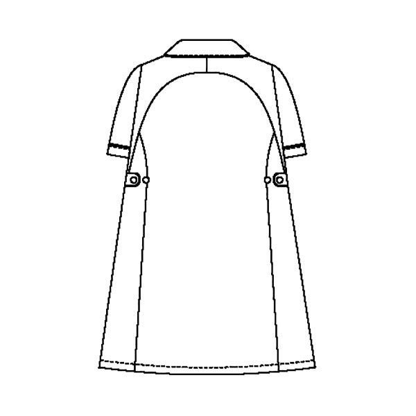 KAZEN マタニティワンピース半袖 医療白衣 ピンクxホワイト M 176-24