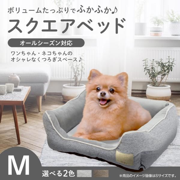 株式会社 ペットプロジャパン Homey せわしなく ニットリバーシブルスクエアベッド M グレー