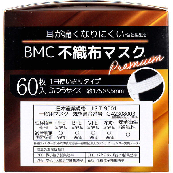 ビー・エム・シー BMC 不織布マスク プレミアム 1日使いきり