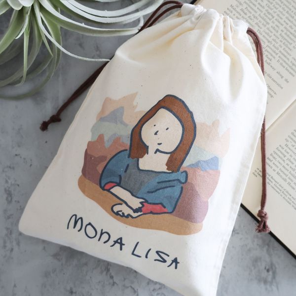 世界の名作）巾着ポーチ（L） モナリザ LAKOLE/ラコレ - アスクル