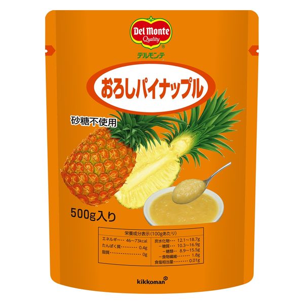 デルモンテ おろしパイナップル 500g 1セット（1個×12） 砂糖不使用