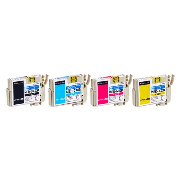 EPSON エプソン　互換　インク　MED-4CL メダマヤキ　4色　5セット エプソン 【純正同等品質】MED-BK×4 メダマヤキ 互換インク