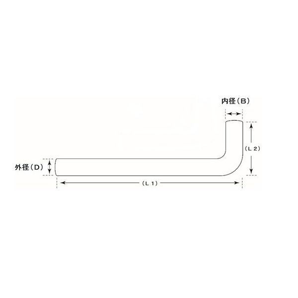 山脇産業 90度曲げパイプ(L型・鉄製・メッキ管) 31.8mm 28.6mm