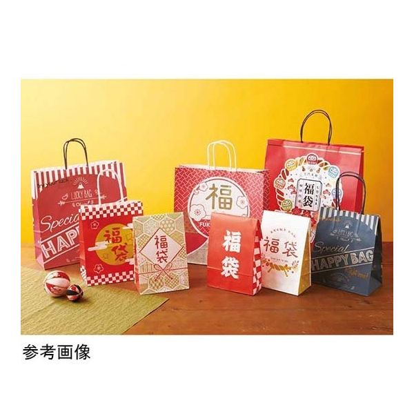 送料無料の商品 アズワン 福袋手提げ紙袋 41.5×11×32cm レッド ハッピーバッグ ラッピング材