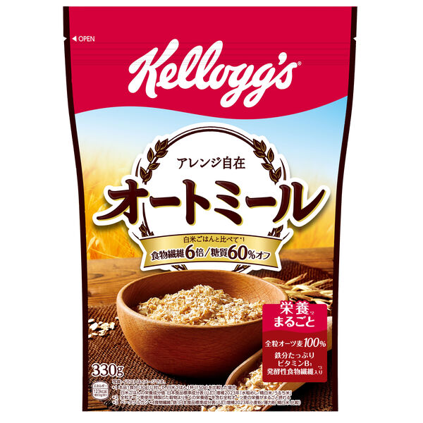 日本ケロッグ オートミール 330g 1セット（1袋×2） シリアル - アスクル