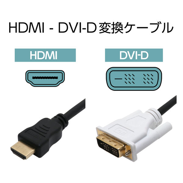 ナカバヤシ HDMI-DVI 変換ケーブル1.5m VDH-15/BK 1本 - アスクル