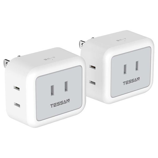 TESSAN コンセントタップ AC 3口 雷ガード 2個セット TS-722 1箱 (2個