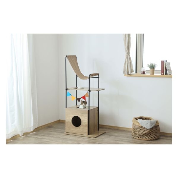 アイリスオーヤマ キャットタワー 木製 猫トイレ 収納 家具 キャット