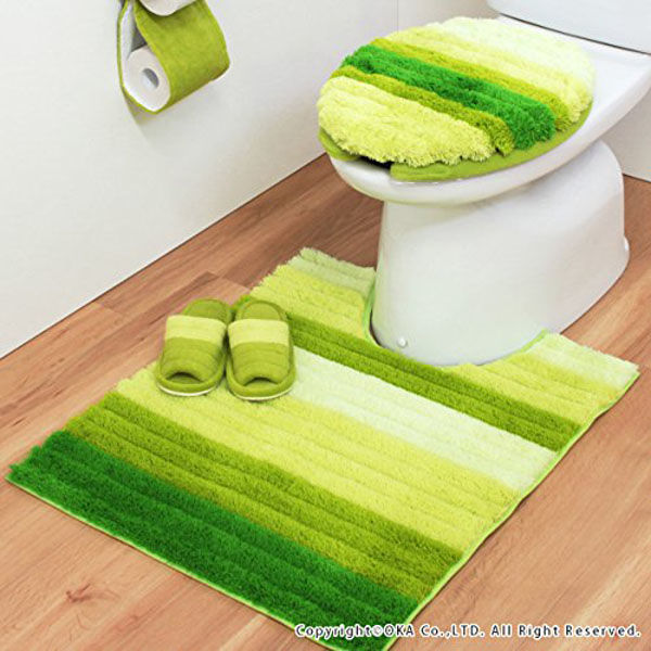 オカ 消臭ロングトイレマット フレッシュデオ グリーン 75×63cm
