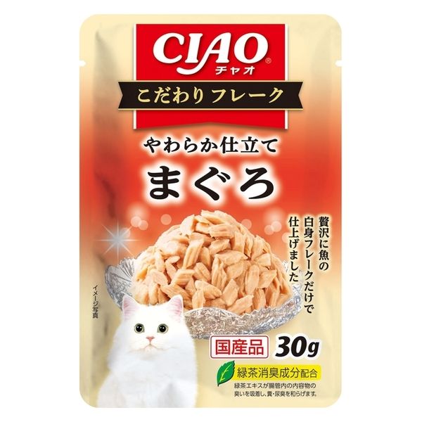 いなば CIAO チャオ こだわりフレーク まぐろ 国産 30g 1セット（1袋×8）キャットフード 猫用 パウチ