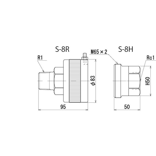 理研機器 カップラ Sー8H S-8H 1個（直送品） 理研機器