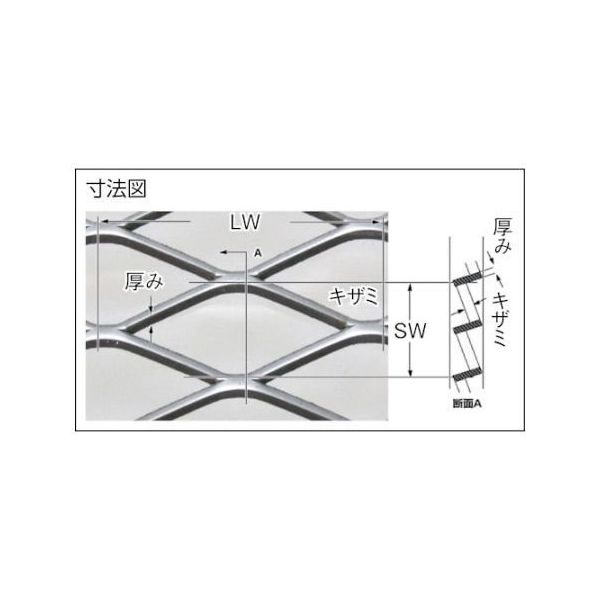奥谷金網製作所 鉄エキスパンドメタル XSー41 914×914 EX-SS-XS41-T1.6-914X914 1枚 62-8885-62（直送品）  - アスクル