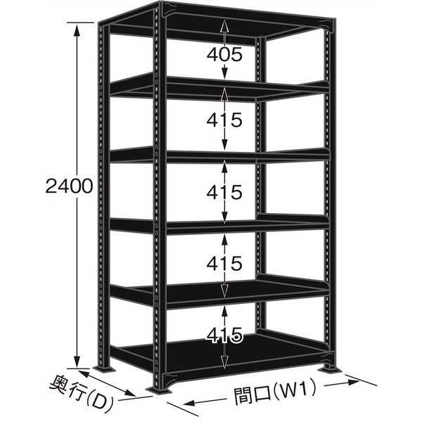 サカエ ラークラック(ブラック/150kg/高さ2400/単体) RLK-3546 1台（直送品） - アスクル