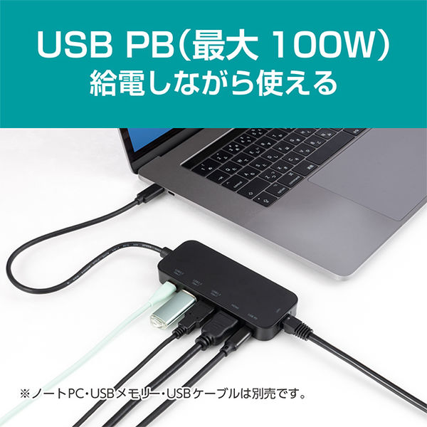 ナカバヤシ Type-C ドッキングステーション 4K USB PD充電対応