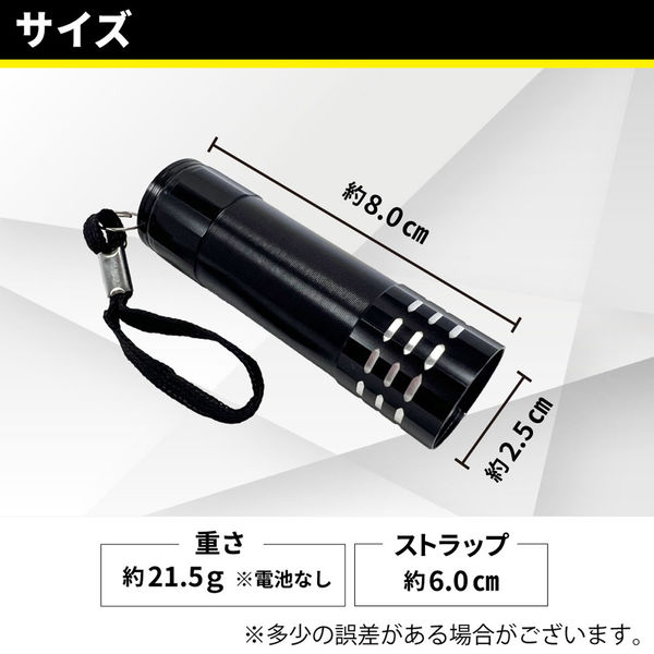 5個セット】ミニフラッシュライト FL02（ブラック） 懐中電灯