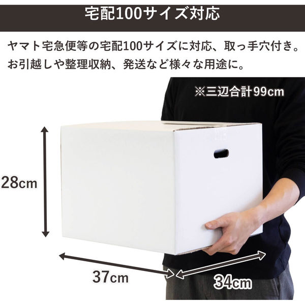 トッパン・コスモ 100サイズ白ダンボール 手穴 10枚 37×34×28cm
