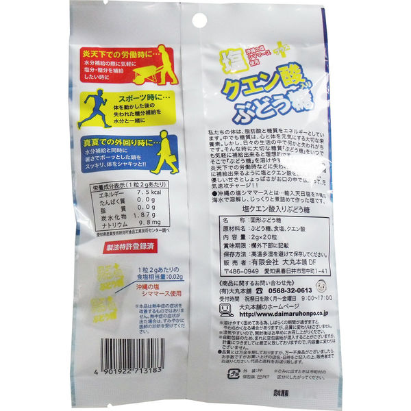 【★安心の定価販売★】 ぶどう糖 塩+クエン酸入り 大丸本舗 2g アスクル - 1袋(20粒) 食品・飲料・お酒