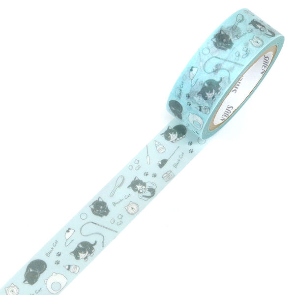 カミイソ産商 マスキングテープ クロとハチワレ 15mm×7m巻 UR