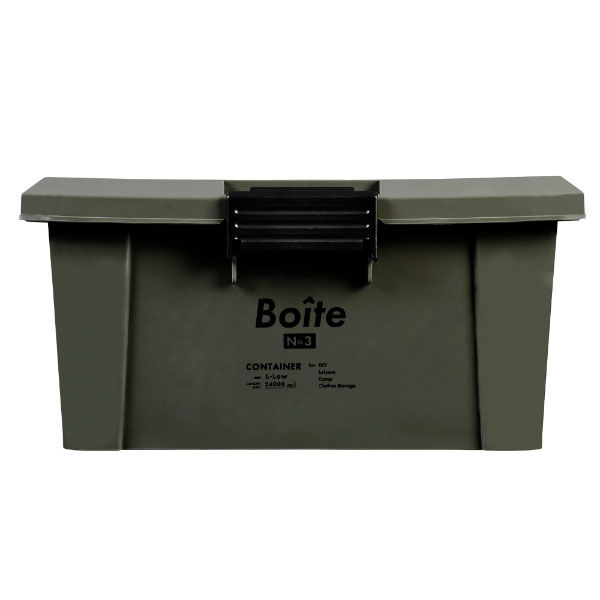 ベストコ コンテナ ボックス 収納 積み重ね L 浅型 カーキ Boite