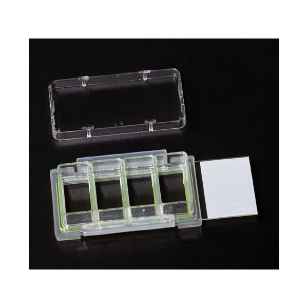 まるるページ 4 Chamber Cell Culture Slide， Glass， Sterile 12個入 229164 1箱