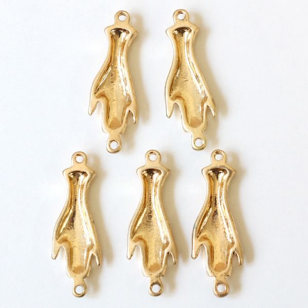 日本紐釦貿易 ヴィンテージ風チャーム 手 5個 ゴールド KE-CH-6G 1