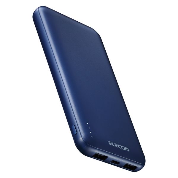 モバイルバッテリー 大容量 10000mAh USB-C×1 A×2 ブルー DE-C66