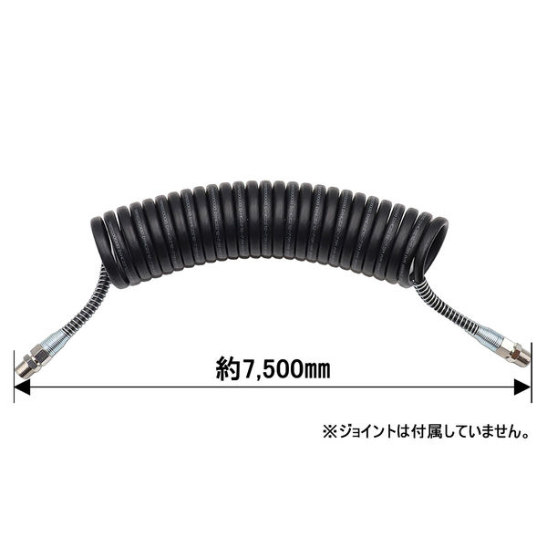 新品トレーラースパイラルホース エアーホース黒2本セット 耐久