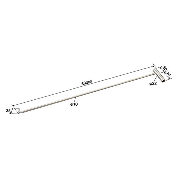 パーマンコーポレーション 引っ張り棒 横向きフック ステンレス