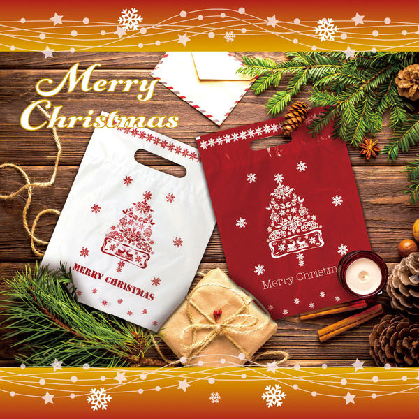 エスパック クリスマスポリ袋50枚入 L 白 XPB-006-AS 1袋(50枚入