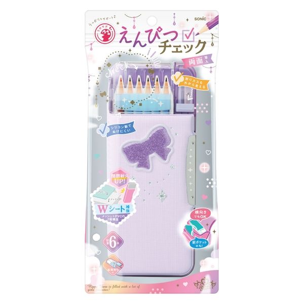 ソニック えんぴつチェック両面筆入 ラメプリケ うかサポ リアナ ソニック えんぴつチェック両面筆入 ラメプリケ うかサポ リアナ