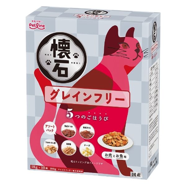 懐石 5つのごほうび 低脂肪 国産 180g（18g×10袋 ）3個 ペット