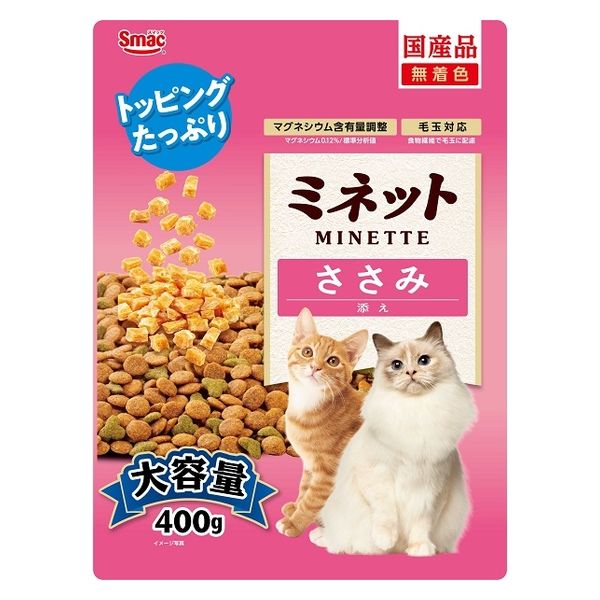 ミネット ささみ添え 国産 400g 1セット（1袋×3）スマック 猫用