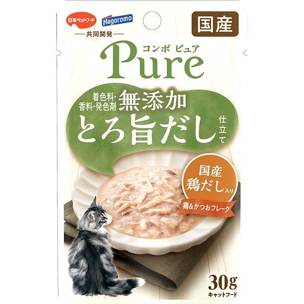 コンボ ピュア キャット パウチ 鶏＆かつお・国産鶏だし入り 無
