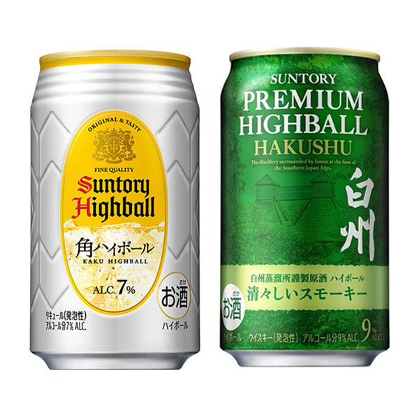 数量限定)ハイボール飲み比べ 白州ハイボール+角ハイボールセット 1セット（白州ハイボール 4本、角ハイボール6本） - アスクル