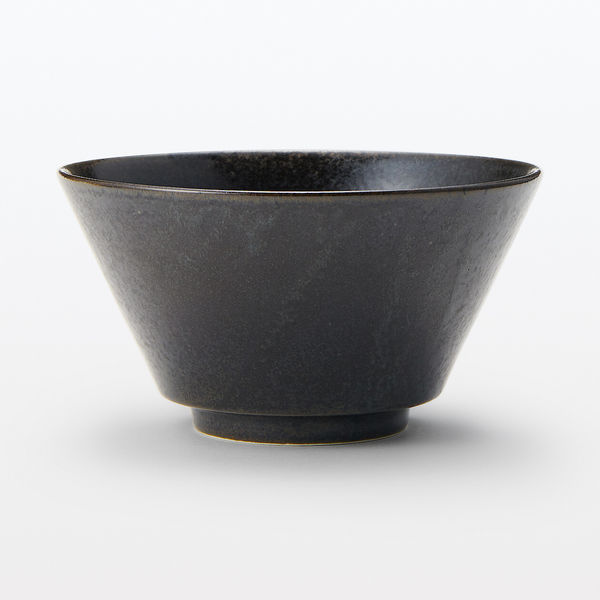★無印良品★ 黒釉 磁器食器シリーズ ブラック まとめ売り 無印良品 美濃焼 丼 黒釉 約直径15.8cm 良品計画 - アスクル