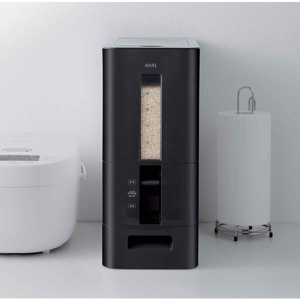 アスベル S計量米びつ12kg ブラック A7528 1個 - アスクル