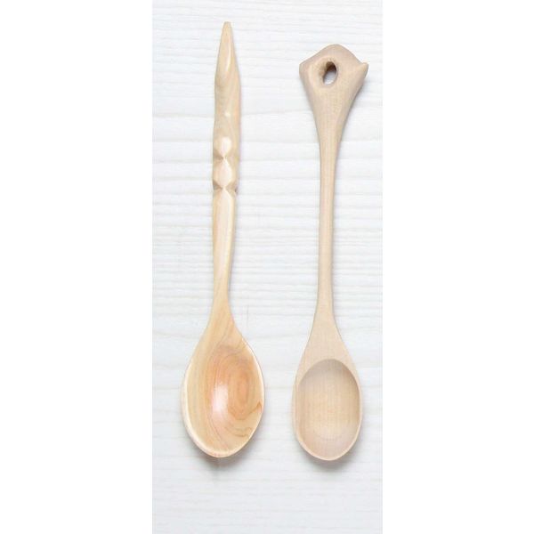 新日本造形 木彫スプーン(半加工品) ヒノキ 358-140 1個（直送品